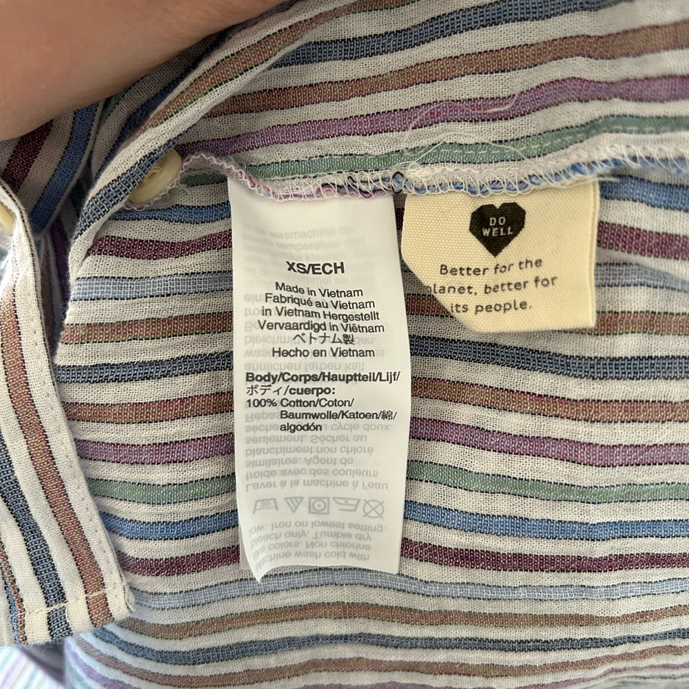 Madewell Chronicle Rainbow Stripe Casual Button Down Cotton Shirt - Picture 6 of 6